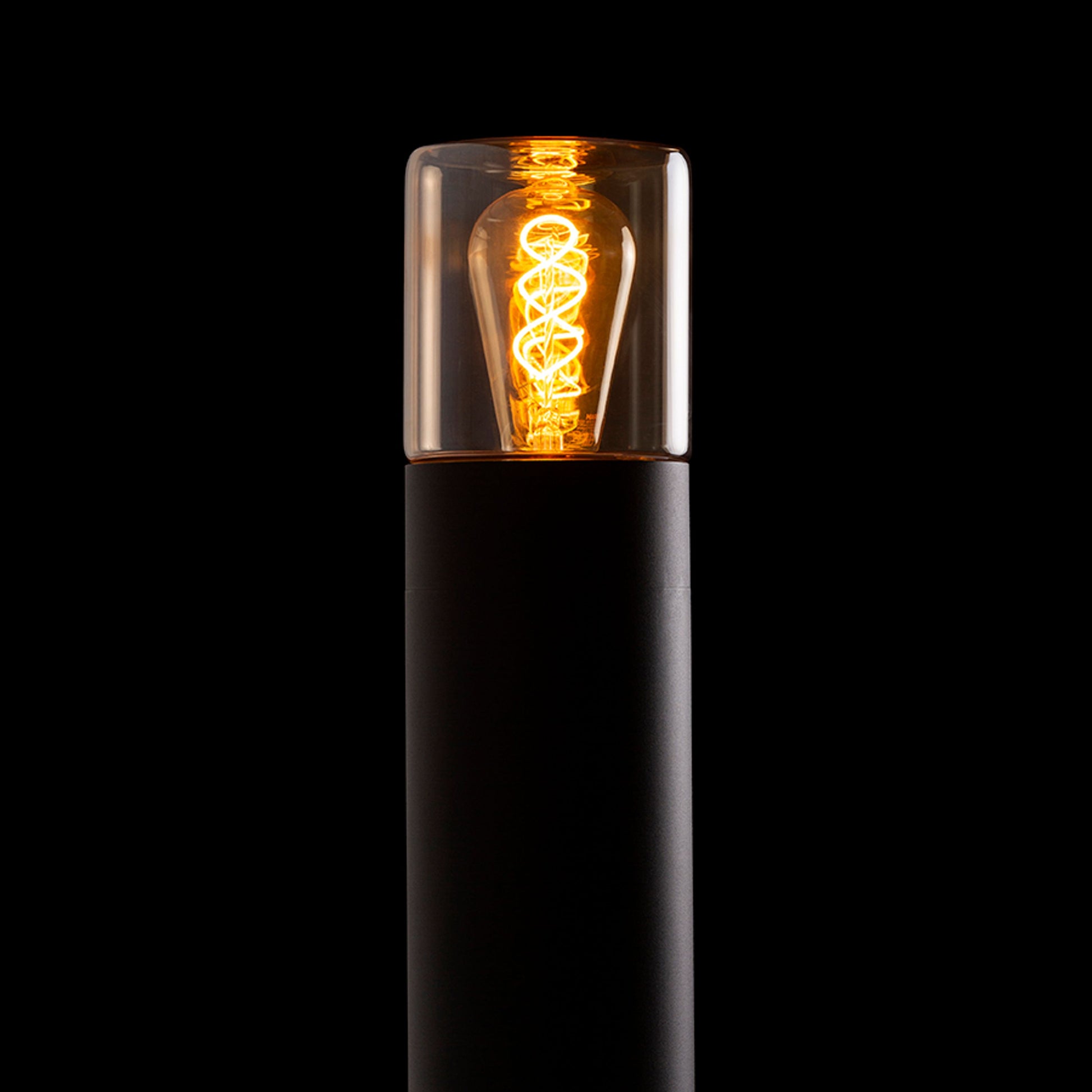 RENDL outdoor lamp QUINN 60 floor black amber-colored glass 230V LED E27 11W IP54 R14497 3