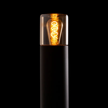RENDL outdoor lamp QUINN 60 floor black amber-colored glass 230V LED E27 11W IP54 R14497 3