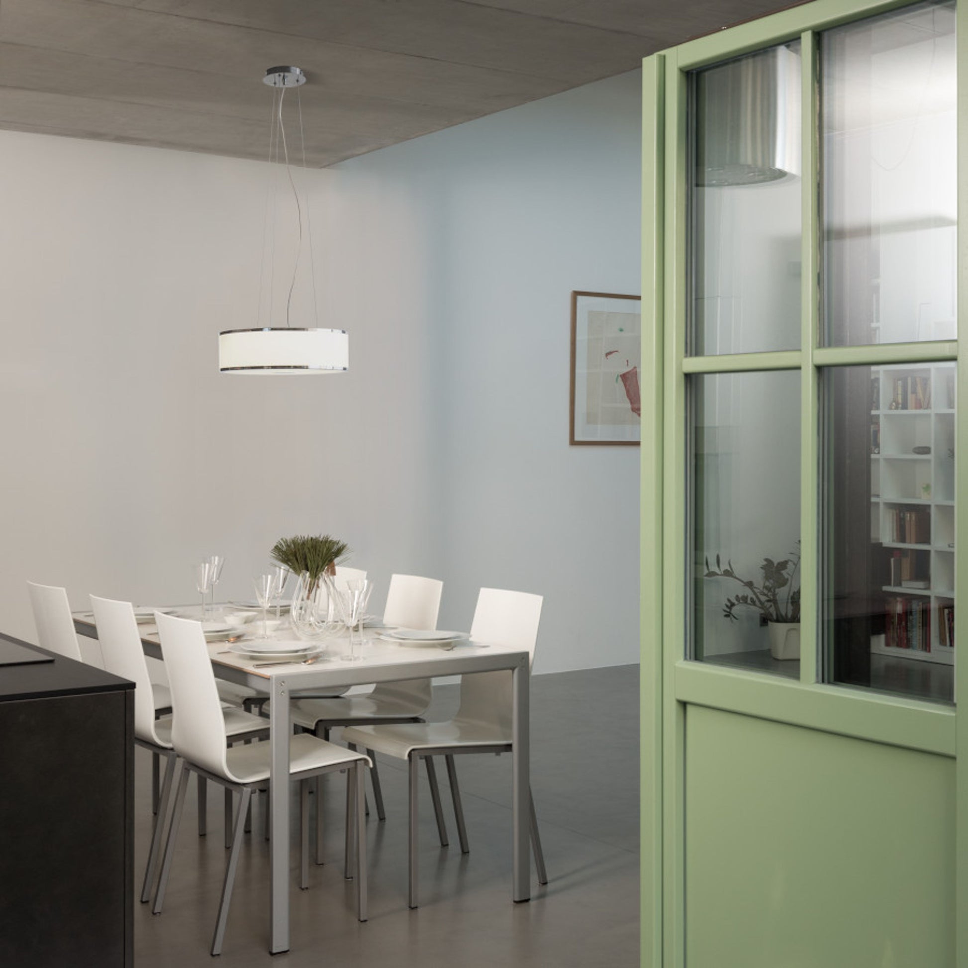 RENDL pendant lamp CASSABLANCA LED 40  pendant  chrome/glass 230V LED 35W  3000K R14551 2