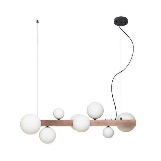 RENDL pendant lamp KASSANDRA pendant opal-colored glass/brushed bronze 230V G9 8x6W R14554 1
