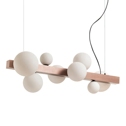RENDL pendant lamp KASSANDRA pendant opal-colored glass/brushed bronze 230V G9 8x6W R14554 2
