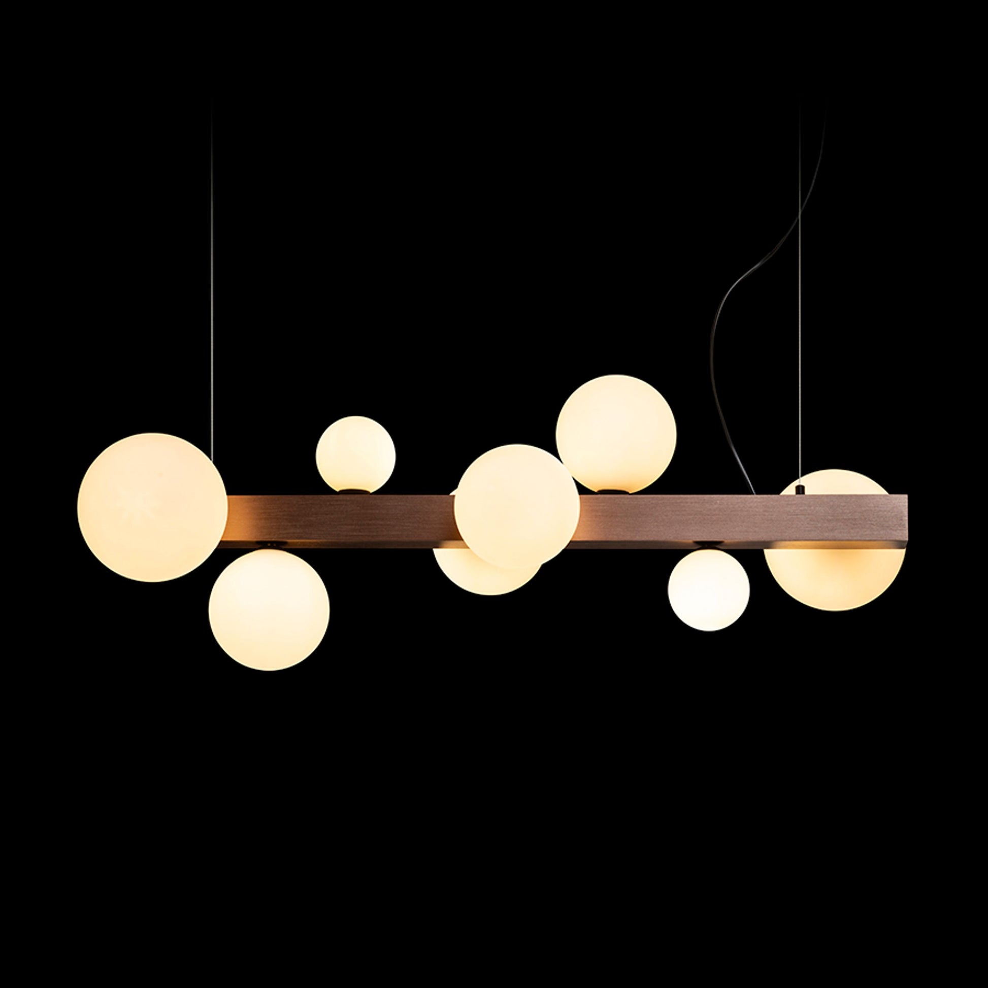 RENDL pendant lamp KASSANDRA pendant opal-colored glass/brushed bronze 230V G9 8x6W R14554 3